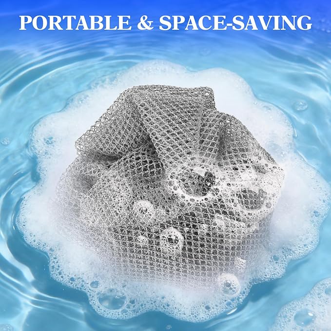 African Net Sponge - Deep Exfoliating Body Scrubber - Ultra Long African Net Sponge Reaches All Back Areas, Gently Buffs Away Dry Flaky Skin for a Renewed Feel, Home Spa Experience（Gray）