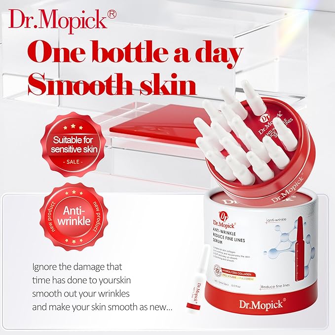 Dr.Mopick Anti-Wrinkle Essence Firming & Anti-Aging Facial Serum with Collagen Hyaluronic Acid for Smooth Skin