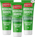 O'Keeffe's Working Hands Hand Cream for Extreme Dryness - 1 oz Tube (3 Pack) - Repairing Skincare for Cracked, Dry Hands