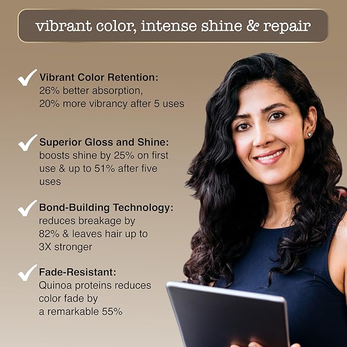 Sauce Beauty Glossy Color + Gloss + Repair, Black, Semi Permanent Hair Dye with Bond-Building and Color-Fade Protection Technology, Adds Shine & Deep Moisture, Lasts 4-8 Weeks, Stops Fade