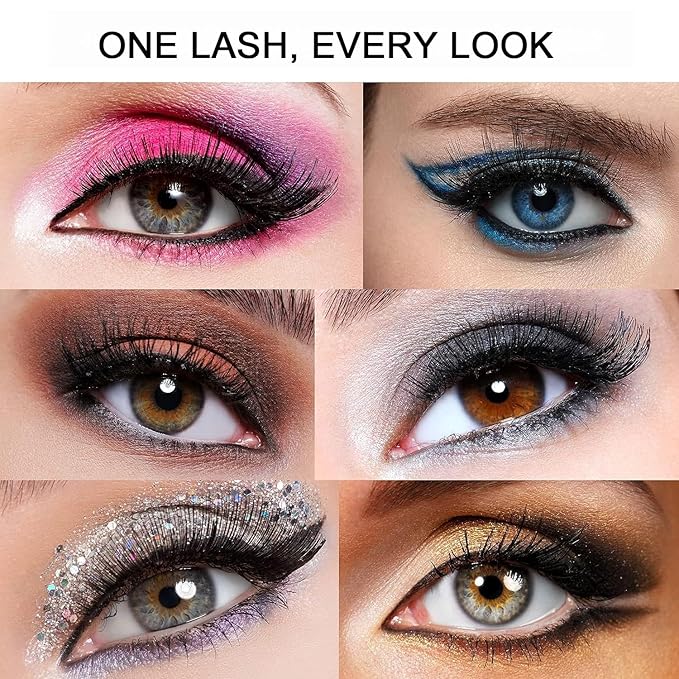 Magnetic Eyelashes with Applicator, 4-Pairs Natural Look Reusable False Lashes for Effortless Wearing, No Glue Needed & Comfortable All-Day Wear