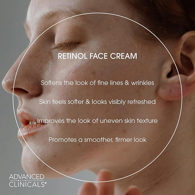Advanced Clinicals Retinol Cream Face Moisturizer | Encapsulated Retinol Lotion For Face With Ferulic Acid + Vitamin E To Soften Appearance Of Crepey Skin & Look of Fine Lines & Wrinkles, 2.5 Fl Oz