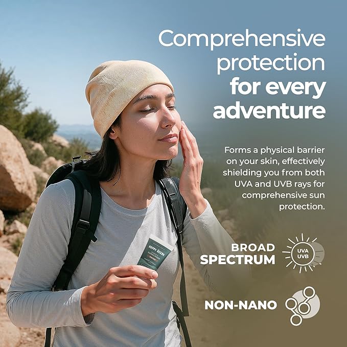 Happy Ocean Tinted Mineral Sunscreen SPF 45 – Reef Safe Zinc Oxide Face Sunscreen, Biodegradable, Natural Tint, Water Resistant, Travel Size 2.5 oz