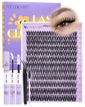 EYDEVRO Flora Lash Clusters Kit Wispy Natural Eyelash Clusters Kit 10-18mm DIY Lash Extension Kit Flaunt Cluster Eyelash Extensions Individual Lashes Kit Waterproof Lash Bond and Seal, Tweezers, Brush