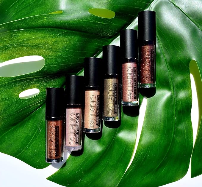 Palladio Liquid Eyeshadow, creamy shimmery formula that instantly adheres to the eyelid with flexible applicator wand for over 8 hours of smudge and crease-proof wear (Jasper)