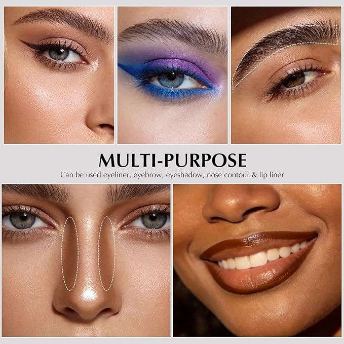 4Pcs Green Eyeliner Pencil, Sharpenable Gel Eye Liner Pen Waterproof Smudge proof, Matte Glitter Waterline Eyeliner for Older Women Smooth Cream Eyeshadow Stick Highly Pigmented Eye Makeup