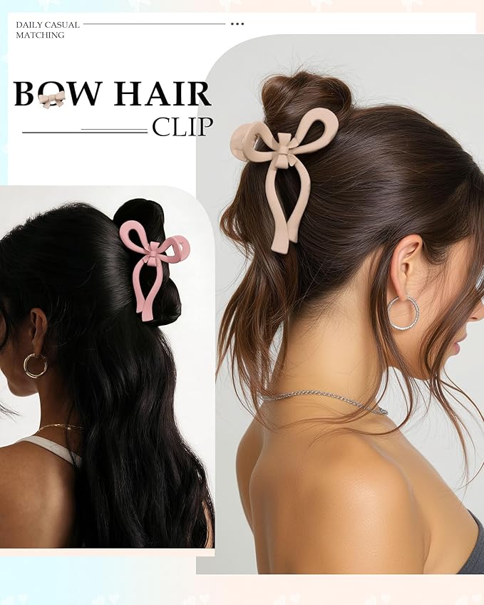 4 PCS Bow Hair Clips for Women Bow Claw Clip 5" Extra Large Hair Claw Clips for Thick and Long Hair Cute Bows Big Clip Mother’s Day Gift for Mom