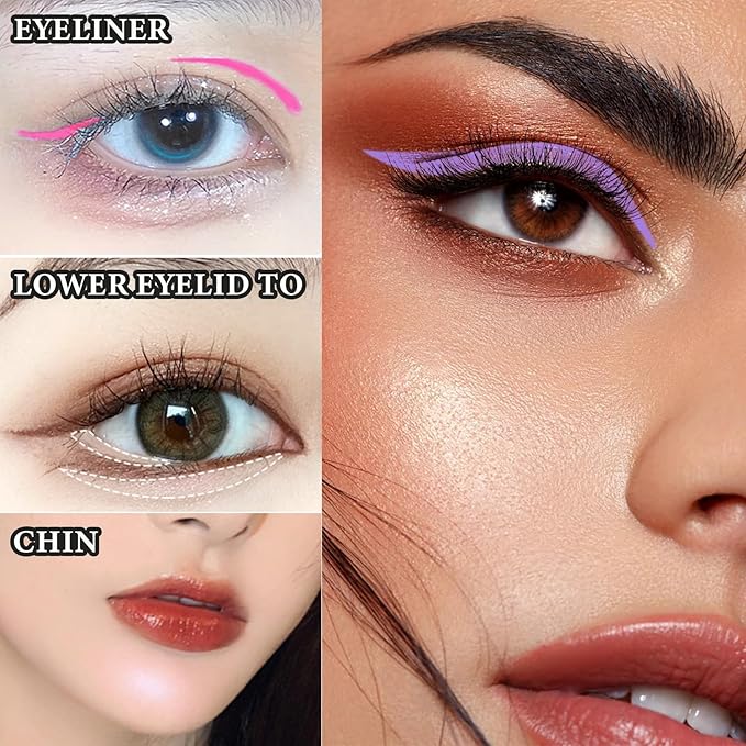 Eyeliner Pencils,Professional Long Lasting Waterproof Makeup Pencils,Highly Pigmented Inner Corner Eye Highlighter Eyeliner Pencil Eye Liner Pen Sets for Women