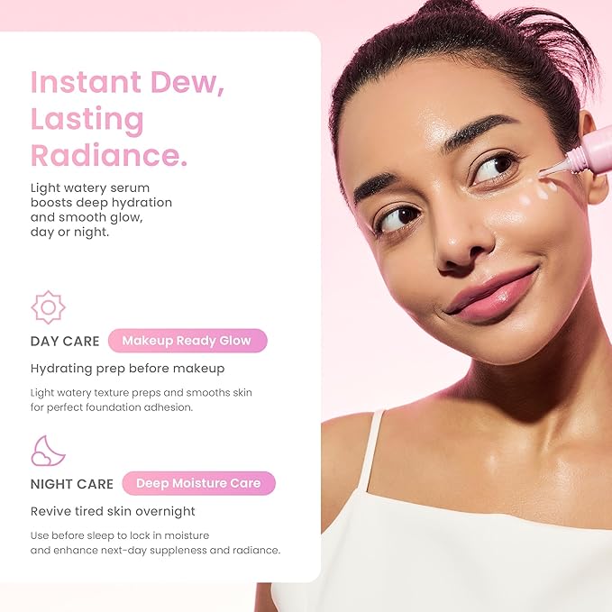 Glow Skin Prep Primer Serum – Makeup Gripping & Hydrating Radiance Base | Triple HA, Panthenol & Biopeptides | Flawless, Extended Wear Primer | 45 ml / 1.52 fl. oz.