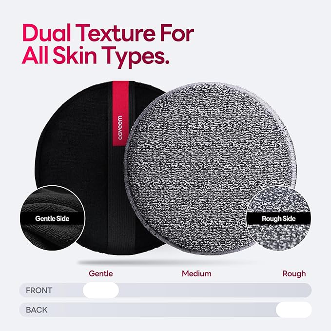 Caveem Exfoliating Body Scrubber, Bath and Body Scrub Buffer, Body Exfoliator for Remove Dead Skin, Gentle and Rough Lightweight Sponge for Shower (2 Pack)