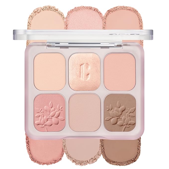 CLIO Muse Master Eyeshadow Palette, Korean Royal Heritage Edition, Soft Coral 6-Color Eyeshadow Palette with Matte Satin Shimmer, Blendable Baked Cream Powder Formula (02 FLOWER SEDAN CORAL)