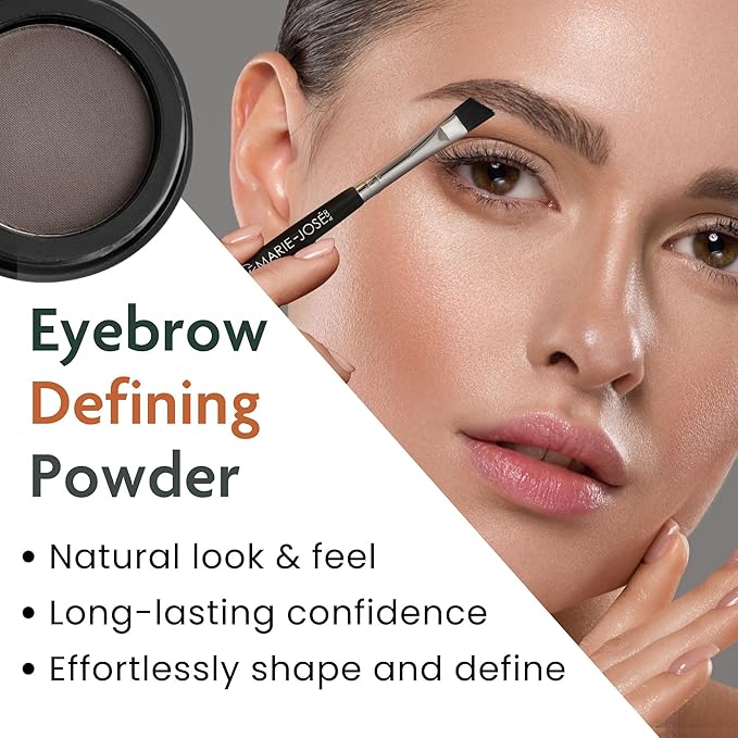Marie-José Eyebrow Powder – Highly Pigmented, Vegan & Cruelty-Free, Natural-Looking Brows, Long-Lasting Finish (Dark Brown)