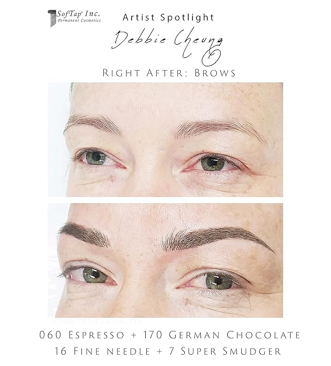 Microblading Ink for Eyebrows by SofTap® | Espresso – Medium Dark Brown PMU Shading Pigment for Nano Brows, Machine & Hand Method | Carbon-Free Inorganic Permanent Makeup Ink