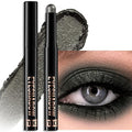 Black Eyeshadow, Shimmer Cream-to-Powder Eye Shadow Stick Waterproof Long Lasting Glitter Neutral Smoky Eyeshadow Pencil Highlighter Makeup High Pigmented Blendable Eyeliner Pen for Women