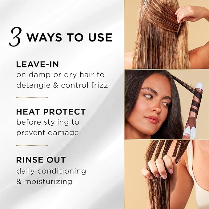 Pantene Miracle Rescue 3 in 1 Leave In Conditioner, Rinse off Conditioner, Heat Protectant for Hair, Detangler, Anti Frizz, Moisturizing, For All Hair Types, Safe for Color Treated Hair, 6.0 fl oz
