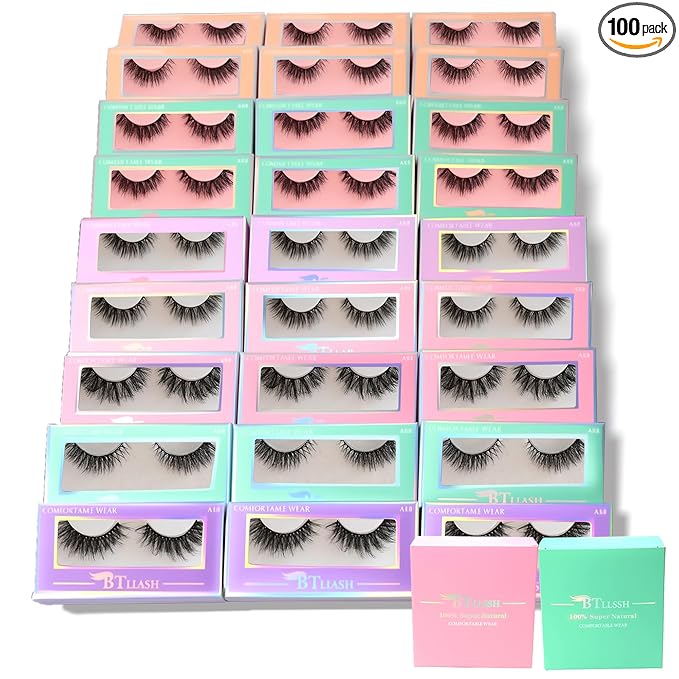 27Pairs 5D Faux Mink Lashes - Fluffy Wispy Cat Eye Strip Lashes 14-18mm D Curl, Easy to Apply for Beginners & Professionals, Natural to Dramatic Look Like Extensions