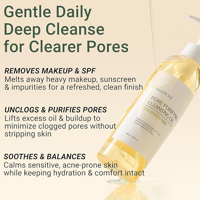Korean Double Cleanse Duo Set – Pore Purifying Cleansing Oil & Gentle Face Wash, Mild Acid Complex, Sensitive Skin, w/ Centella Tea Tree & Green Tea, LHA AHA BHA PHA for Gentle Exfoliation Acne Care