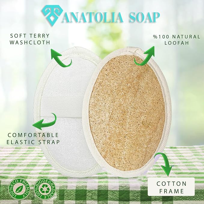 Turkish Hammam Cream Exfoliating Kesse & Body Loofah & Face Loofah, for Shower Exfoliating Mitt Body Scrubber Skin Exfoliator & Dead Skin Remover for Women & Men 3 Count (Pack of 1)
