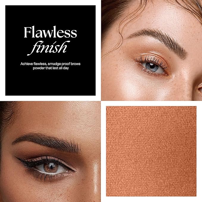 SORMÉ Smudge Proof Long Lasting Eye brow Powder for Women - Always Perfect Brows with Brush and 3 Shaping Eyebrow Stencils (Fine, Medium, Full) - Finest Color Pigment Eyebrow Filler - Dark Brown