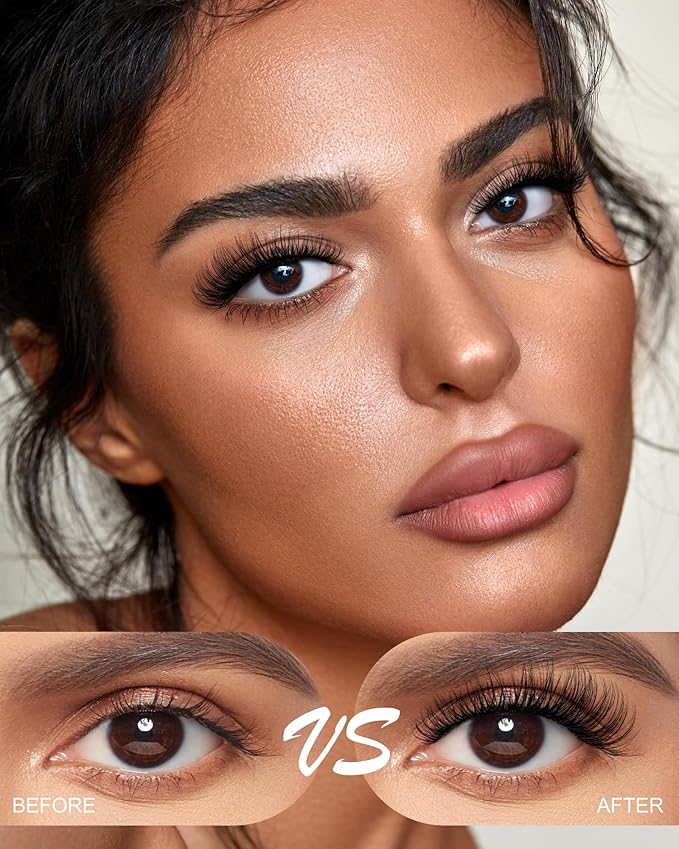 Magic Lash Clusters Natural 8-18mm Slightly Volume Wispy & Spikes Eyelash Clusters Extension Kit Individual DIY False Eyelash Extension Fake Eye Lashes With Wide & Thin Invisible Lash Band