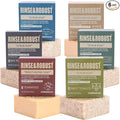 Rinse & Robust Mens Natural Bar Soap 6Pcs Handmade Cleansing Soap Bar Set Moisturizing&Exfoliating Scrub Soap Gifts for Men 6 Different Scents 3.5 oz of 6 Bars