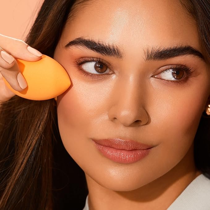 Real Techniques Miracle Complexion Sponge 4 Pack, Makeup Blending Sponges For Liquid & Cream Foundation & Skin Tints, Buildable Coverage, Natural, Dewy Base, Cruelty- Free, Latex-Free Foam