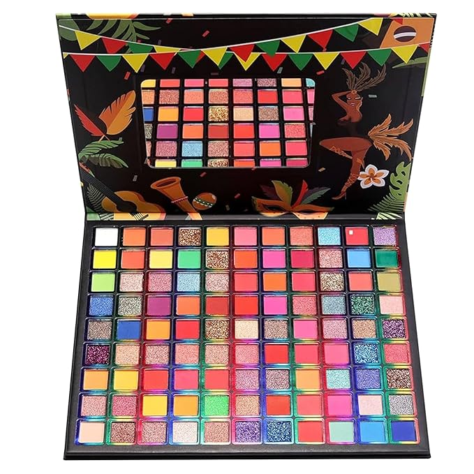 99 Colors Eyeshadow Palette,Matte Glitter Eyeshadow Makeup Palette with Eyeshadow Brush,Highly Pigmented Colorful Shimmer Eye Shadow Palette Makeup Kit for Women