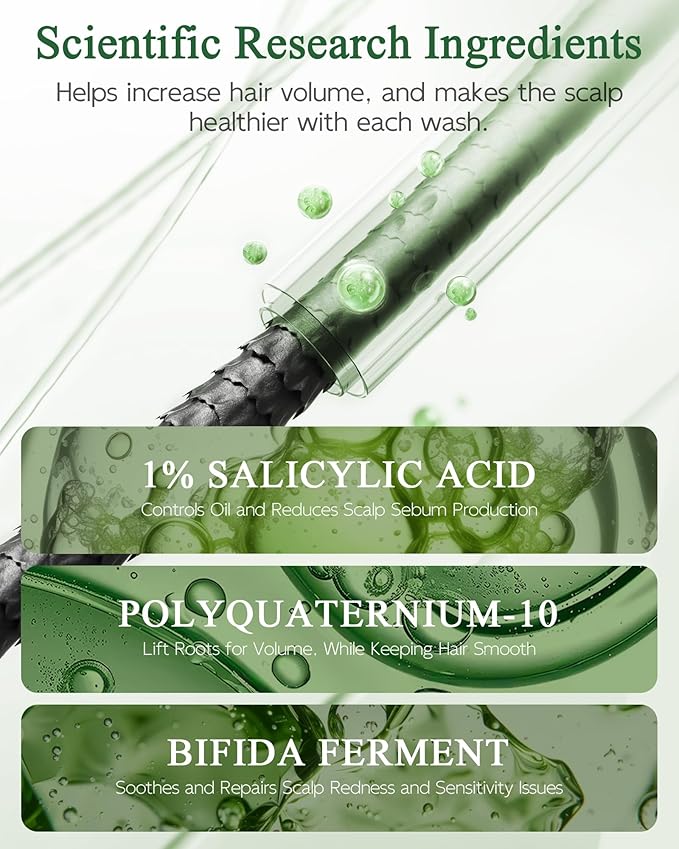 Mugwort Scalp Detox Shampoo for Sensitive Scalp – Soothes & Balances with 1% Salicylic Acid, HA, Panthenol & Bifida Ferment, Oil-Control & Dandruff, Lightweight, Volumizing Hair, Silicone-Free