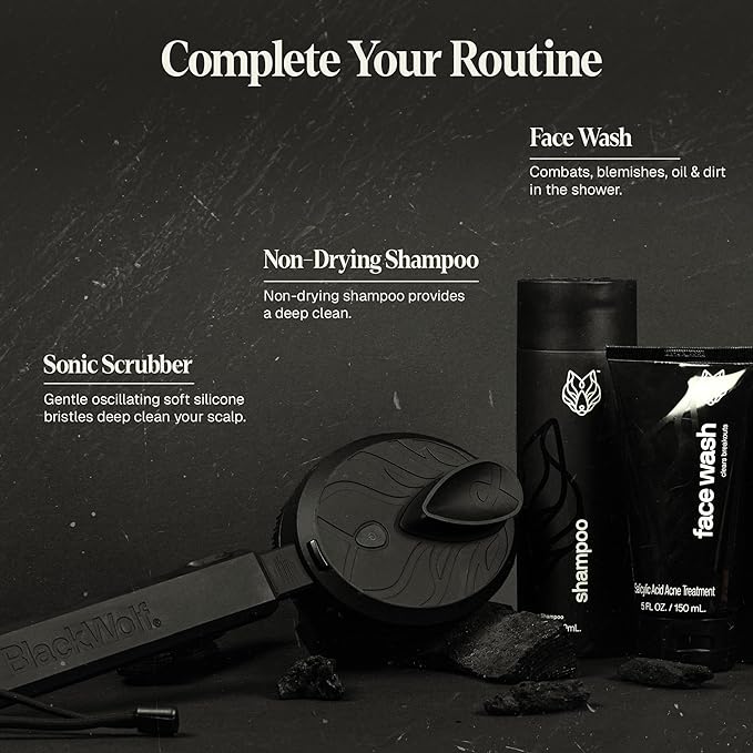 Black Wolf Moisturizing Body Wash for Men, Sandalwood - Mens Hydrating Bodywash for Dry, Dehydrated, & Sensitive Skin - Hyaluronic Acid, Aloe Vera, & Jojoba Oil Body Cleanser Help Remove Oil & Dirt