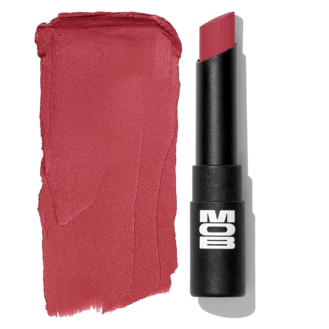 MOB Beauty Soft Matte Lipstick, M144 Muted Rose, Long Lasting, Weightless Blurring Lip Color Infused with Skincare, Vegan, Silicone-Free, Cruelty Free