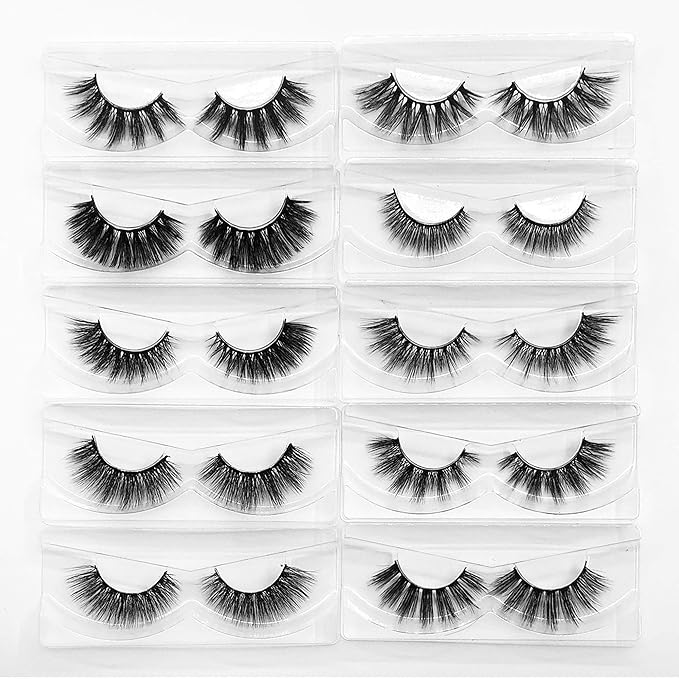 Lashes Bulk Mikiwi 30 Pack Eyelashes, 12-20mm 5D Fake Mink Eyelashes Wholesale, Fluffy Natural Volume Eye Lashes, Individual Package Faux Mink Lashes Wholesale