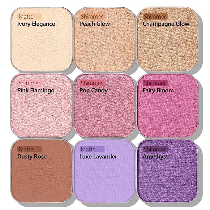 Ivory Matte Single Eyeshadow Refill, Natural Nude Shade for No-Makeup Look, Long-Wear Everyday Essential, Blendable Base Color,Palette Refill (Ivory Elegance)