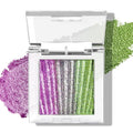 Half Magic Glitter Eyeshadow, Multi Chameleon Glitter Eyeshadow, 3 Color Purple-Gray-Green Iridescent Holographic Cream Eye Shadow, #04
