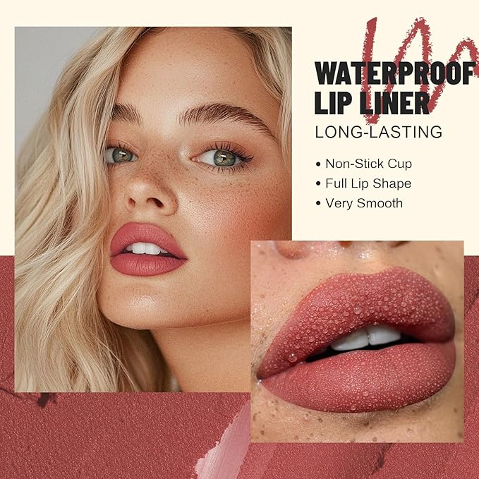 Pudaier 12-Color Lip Liner Set - Matte Velvet Lip Liners With Storage Bucket, Waterproof & Long-Lasting Nude Lip Liner Pencils, Creamy Smooth & High Pigmented, for Defining & Filling Lips
