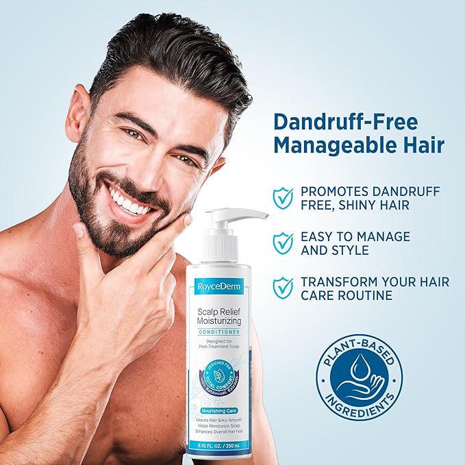 Roycederm Scalp Care Conditioner for Dry, Itchy & Flaky Scalp - Hydrating Formula for Oily Hair & Dandruff-Prone - Daily Moisturizing & Balancing Hair Conditioner