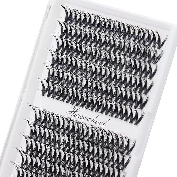 12rows-Large Tray Mixed 8-10-12-14-16mm/Mixed 14-15-16mm/Mixed14mm-16mm/Mixed 18-20mm Wide Stem Individual False Eyelashes Dramatic Black Cluster Eyelashes (MY009-14-16MM)
