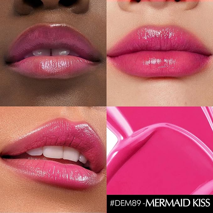 Depuplum 3Pc Hydrate Lipstick for Women Berry Hot Pink Pink Moisture Lipstick Lip Gloss Sheer-Medium Coverage Long Lasting Lipsticks for Dry Lips, DM65/89/96