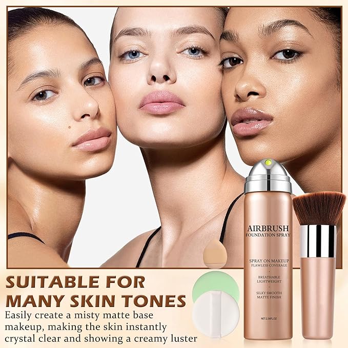Air Brush Makeup Foundation,Magic Minerals Airbrush Foundation Makeup,Silk Flawless,Buildable Coverage,Moisturizing Formula for Smooth Radiant Skin (01 Natural/Warm Porcelain)