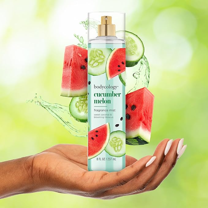 Bodycology Long-Lasting Fragrance Body Mist, Cucumber Melon, 8 fl oz (Pack of 2)
