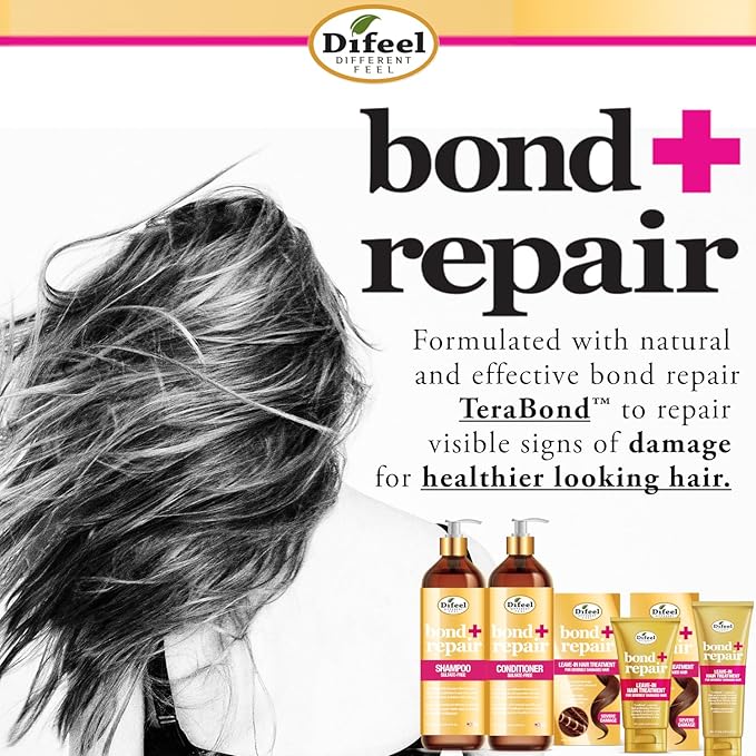 Difeel Bond & Repair Sulfate Free Shampoo, 33.8 oz - Restorative Bond Shampoo for Natural Hair