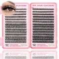 Lash Clusters Kit, 560 Pcs Eyelashes Clusters Kit 9-16mm Individual Lash Extension Kit D Curl Fluffy Wispy False Eyelashes (50D+60D, Lash Clusters)