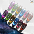 Born Pretty Reflective Glitter Cat Magnetic Eye Gel Nail Polish Chameleon Holorgraphic Glitter Sparkly Shiny Disco DJ LED Magnetic Gel Polish Nail Varnish 6PCS 7ML