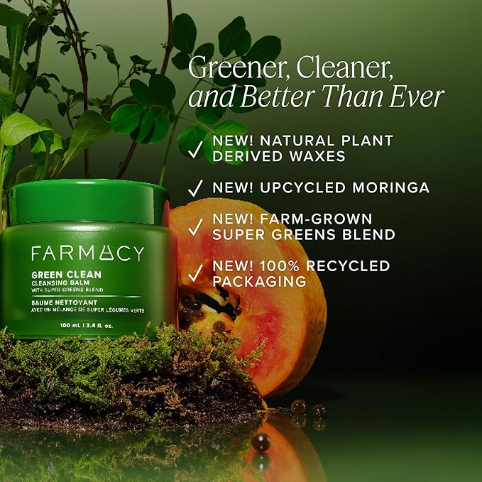 Farmacy Favorites Skin Care Set - Includes Green Clean Cleansing Balm, Wake Up Honey Eye Cream, Honey Halo Face Moisturizer & Lip Smoothie - Travel Size Skincare for Healthy, Glowing Skin (4 Count)