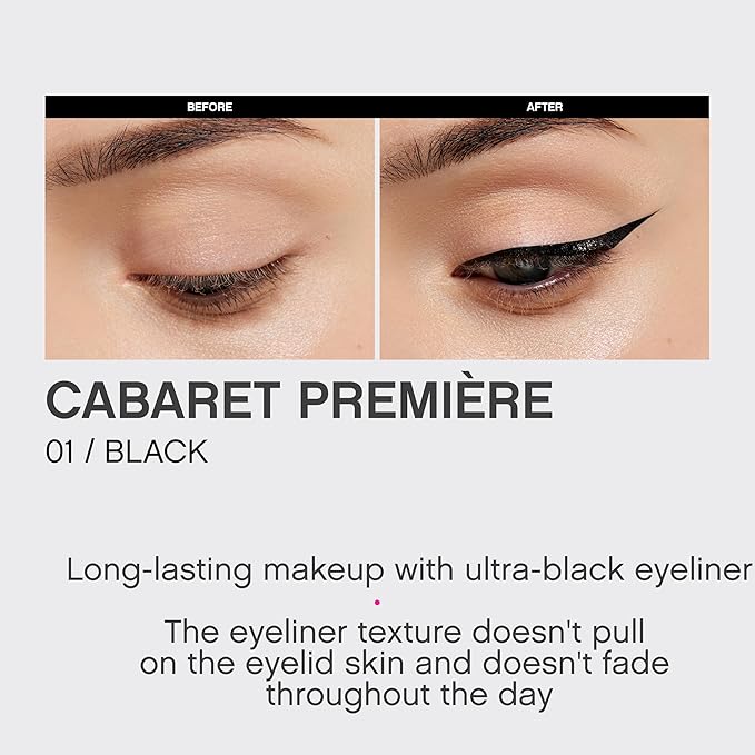 Vivienne Sabó Cabaret Premiere Eyeliner Pen – Ultra Black Eyeliner Pencil with Felt Tip, Smudge-Proof and Longwearing, Quick-Dry Liquid Formula for Precise Eye Definition, 0.04 fl oz