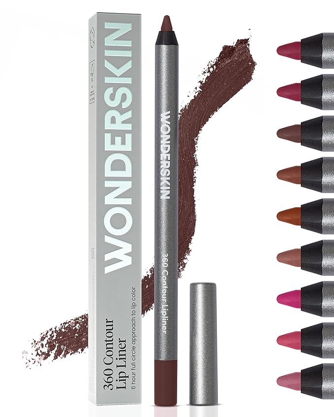 Wonderskin Lipliner Pencil - 360 Contour Lipliner, Long Lasting, Sharpenable Lip Pencil, Waterproof and Transfer-Proof Nude Lip Liner (Cocoa)
