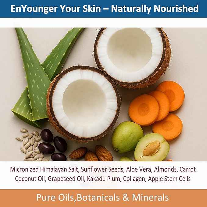 3-in-1 Micronized Himalayan Salt Scrub Paste for Face – 3 Skin Benefits: Younger Appearance, Deep Hydration & Anti-Wrinkle (10 oz / 283 g)