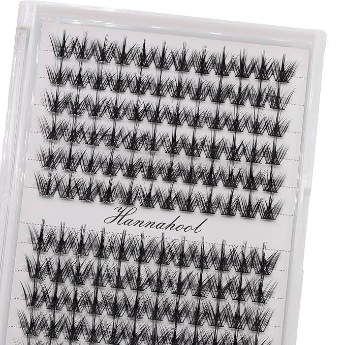 12rows-Large Tray Mixed 8-10-12-14-16mm/Mixed 14-15-16mm/Mixed14mm-16mm/Mixed 18-20mm Wide Stem Individual False Eyelashes Dramatic Black Cluster Eyelashes (MY008-14-16MM MIX)