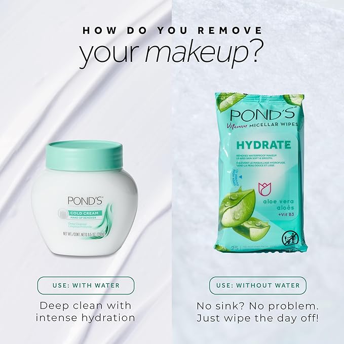 POND’S Cold Cream Cleanser,Fragrance-Free – Moisturizing Makeup Remover & Deep Cleansing Face Cream – Facial Cleanser for Soft,Radiant Skin –Dermatologist Tested, Non-Comedogenic,6.1 Ounce (Pack of 2)