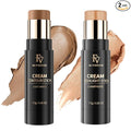 FV Cream Contour and Highlighter Stick - Highly Pigmented & Blendable for a Sculpted, Natural Glow | Waterproof & Long-Lasting Finish | Perfect for On-The-Go Makeup, 04 Light Amber & 03 Champagne