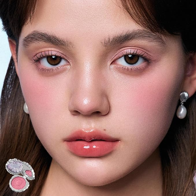 Flower Knows Shell’s Jewel 12-Piece Makeup Gift Box Set,Lip Gloss×2+Blush×1+ Eyeshadow Palette×1+Highlighter×3+Hair Clip×1+Mini Powder Puff×1+Blush Brush×1+Eyeshadow Brush×1+Gift Box×1